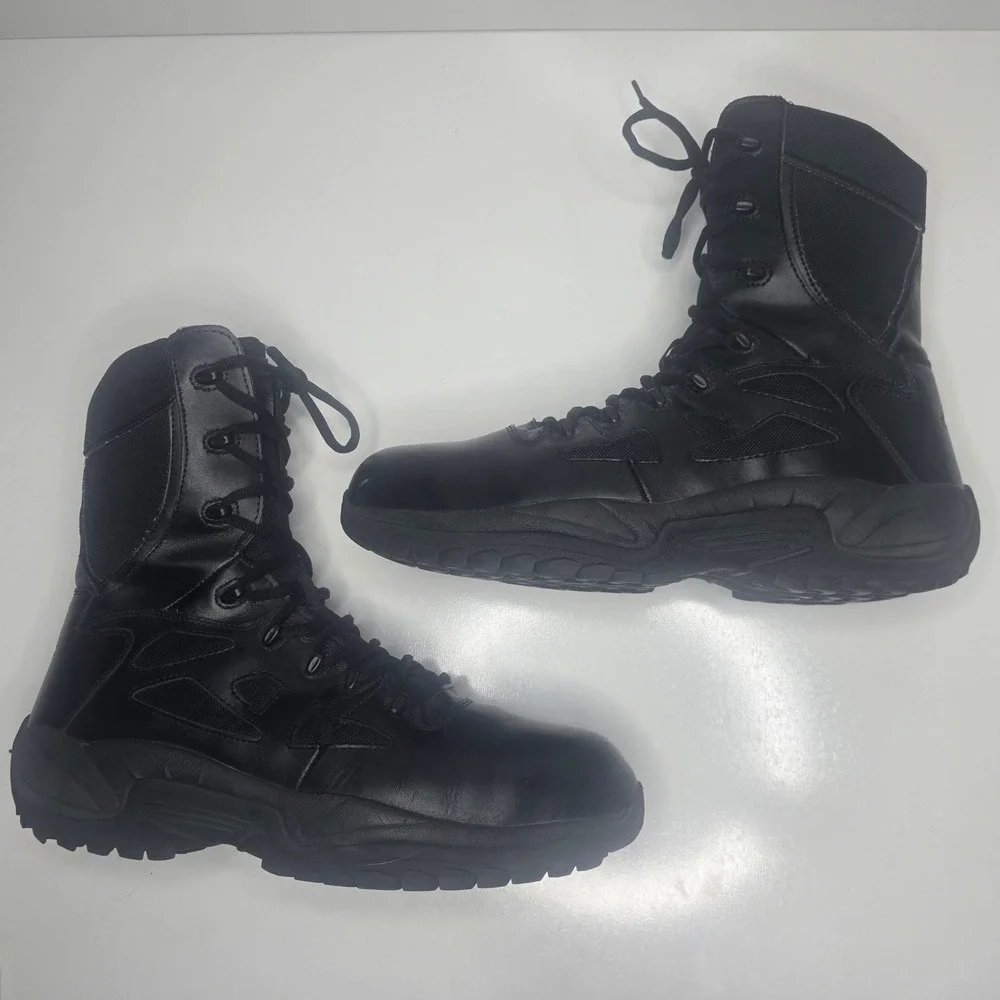 Reebok Rapid Response Mens Stealth Tactical Boot Side Zipper Composite Toe 15M
